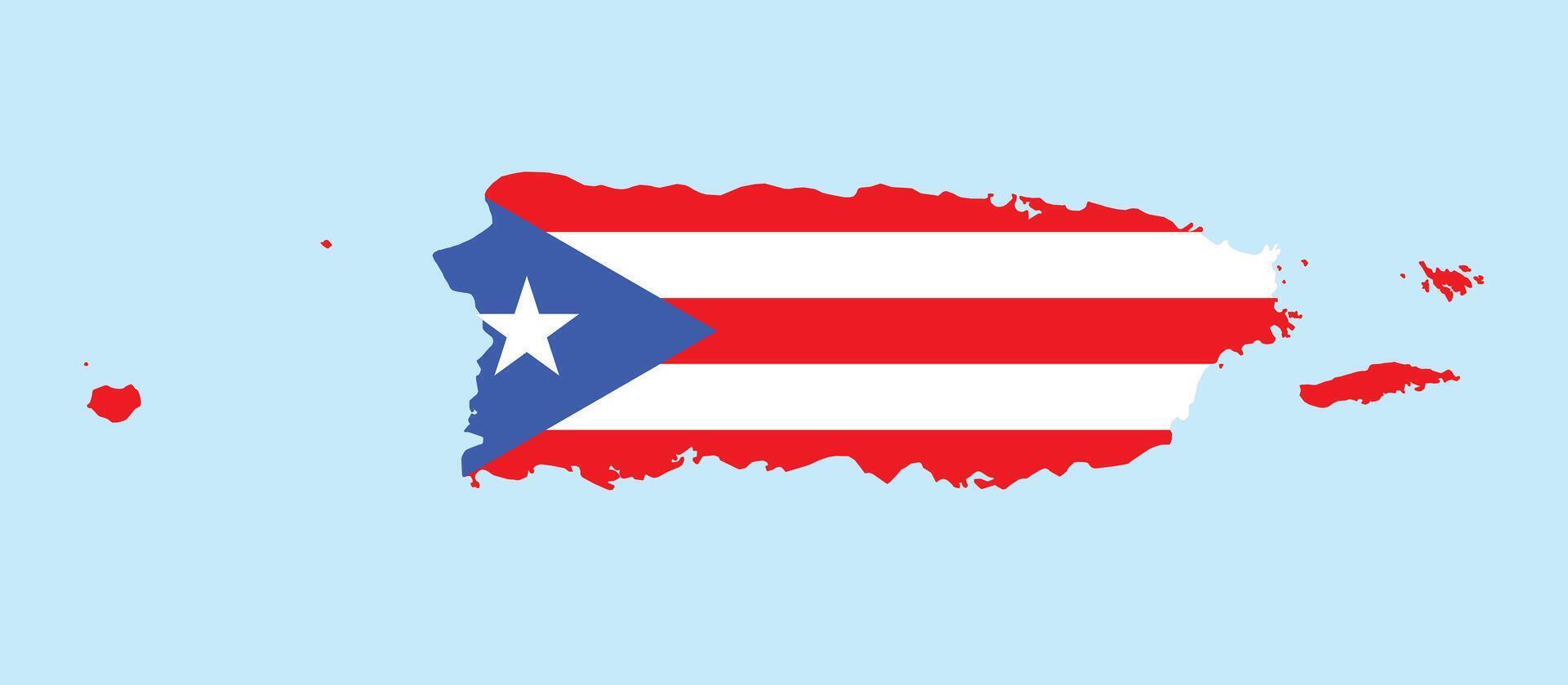 Puerto Rico Flag Base Map Isolated Background vector