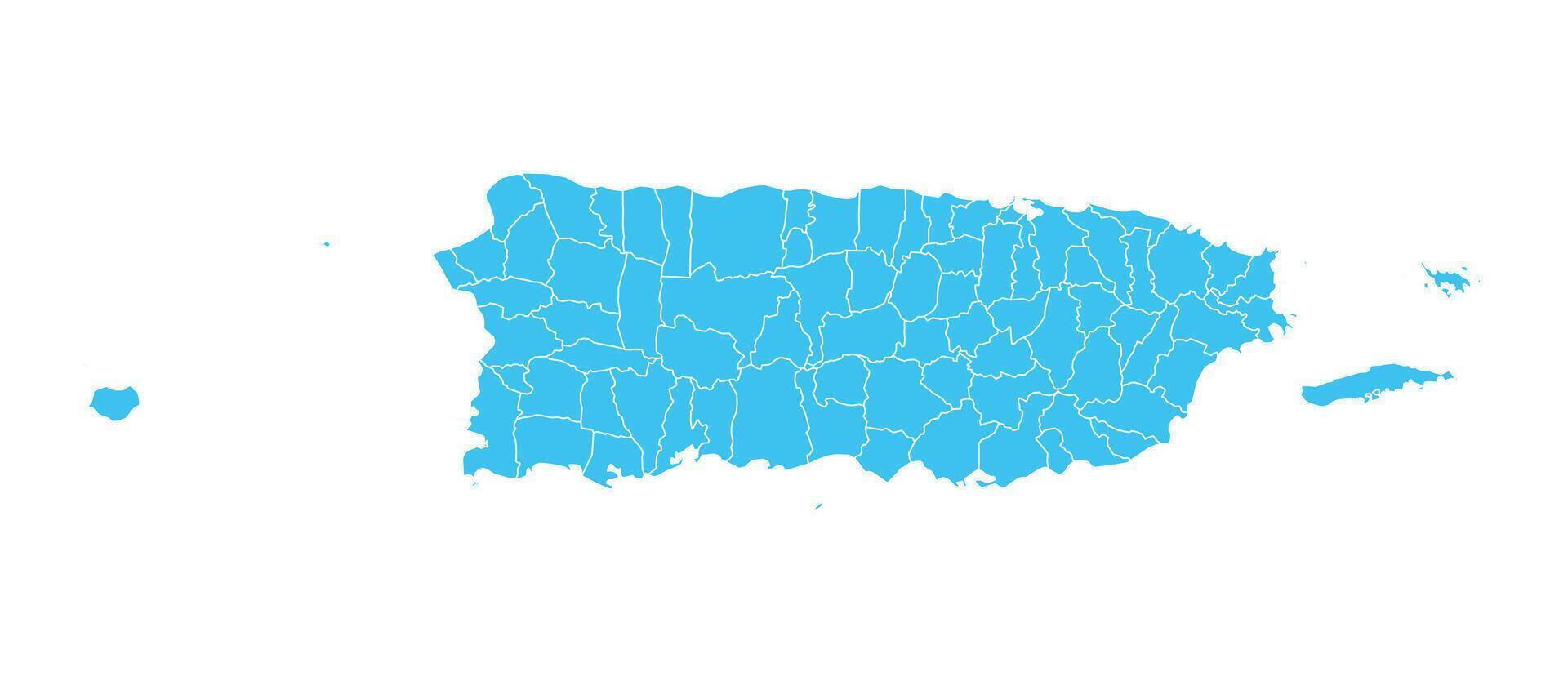Puerto Rico Blue Map White Background vector