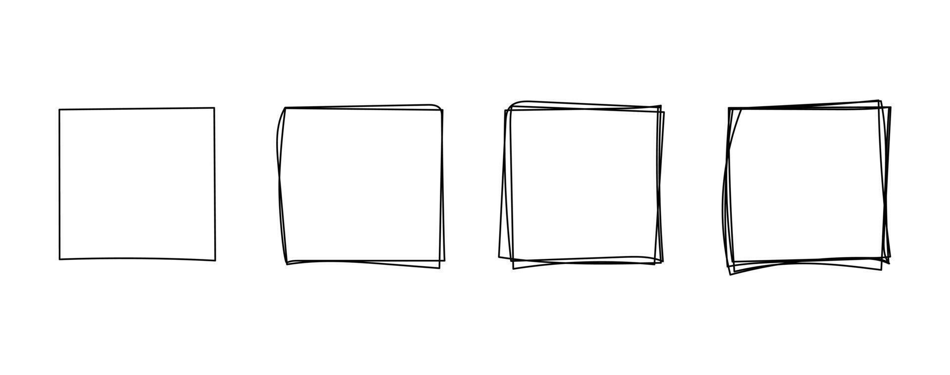 Square Line Set Thin To Bold vector