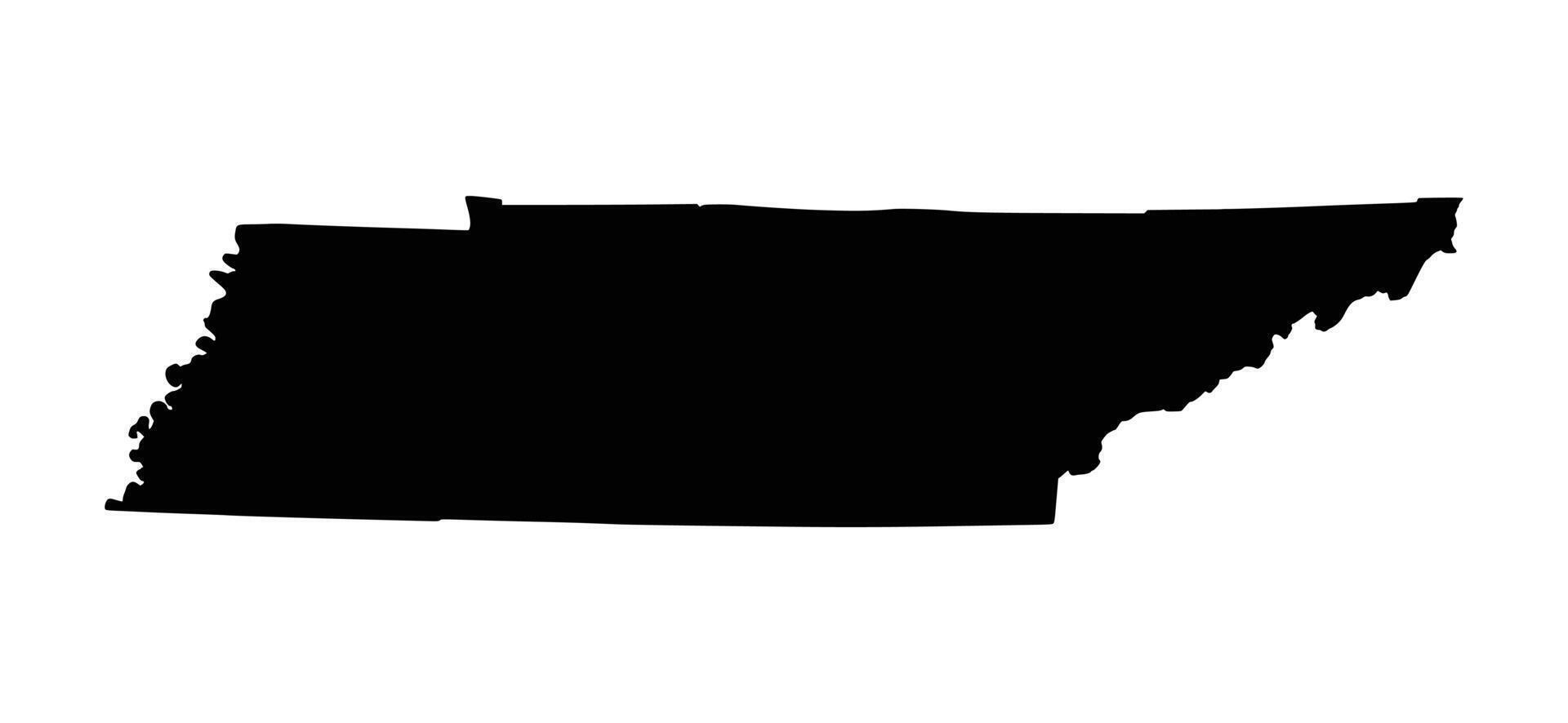 Tennessee black map white background vector
