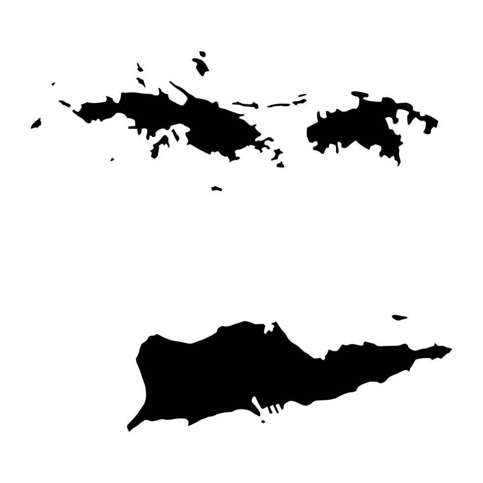 US Virgin Islands black map white background vector