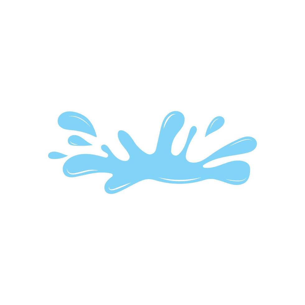 Clean blue water splash flat style icon vector
