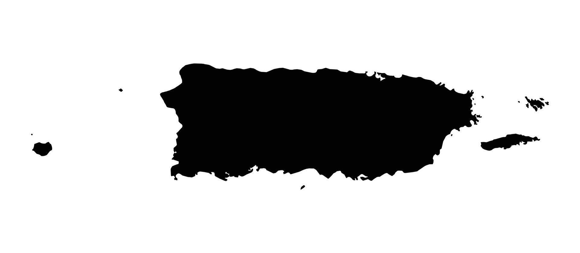 Puerto Rico Black Map White Background vector