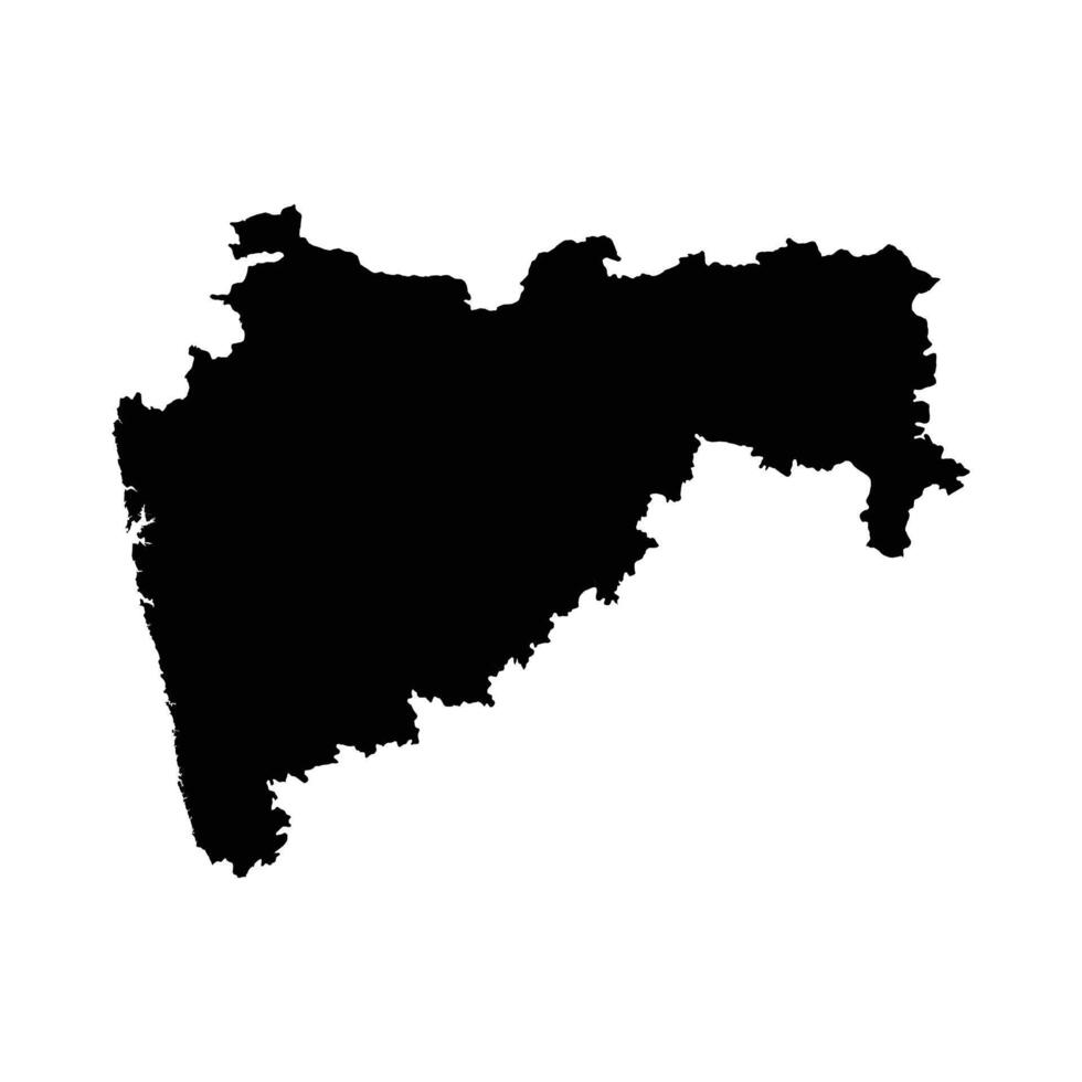 Maharashtra Black Map White Background vector