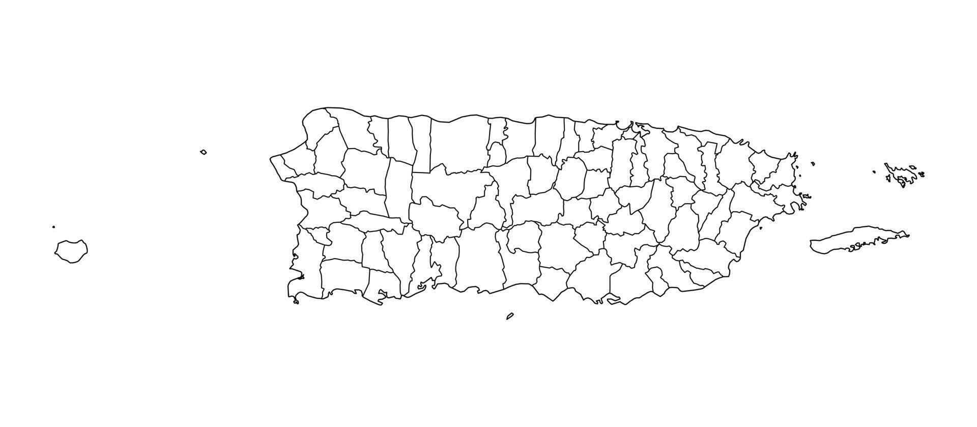 Puerto Rico Outline Map White Background vector