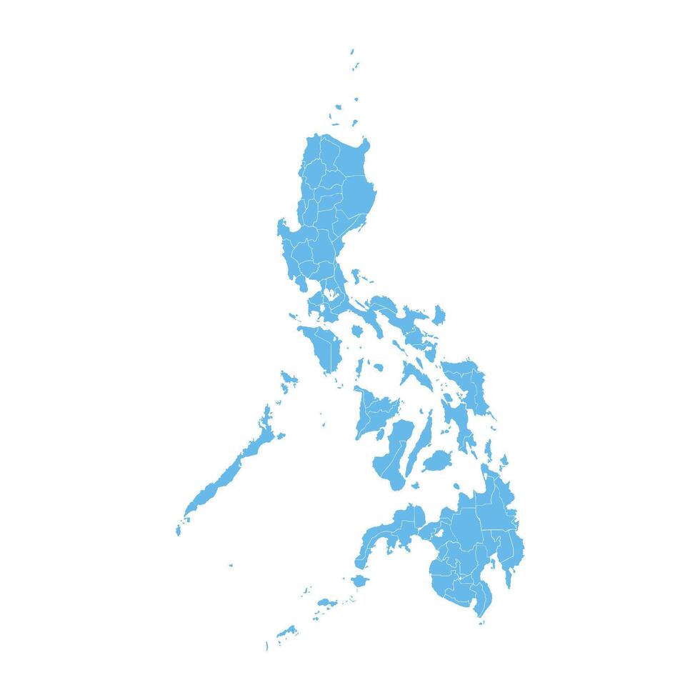 Philippines Blue Map White Background vector