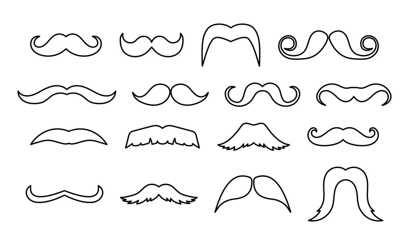 Black line icon of moustache in design vector