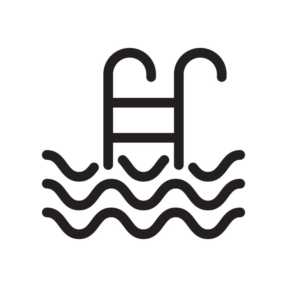 Swimming pool icon with wave water element vector