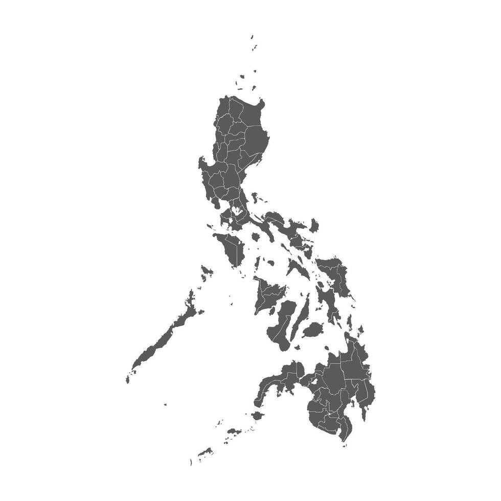 Philippines Grey Map White Background vector