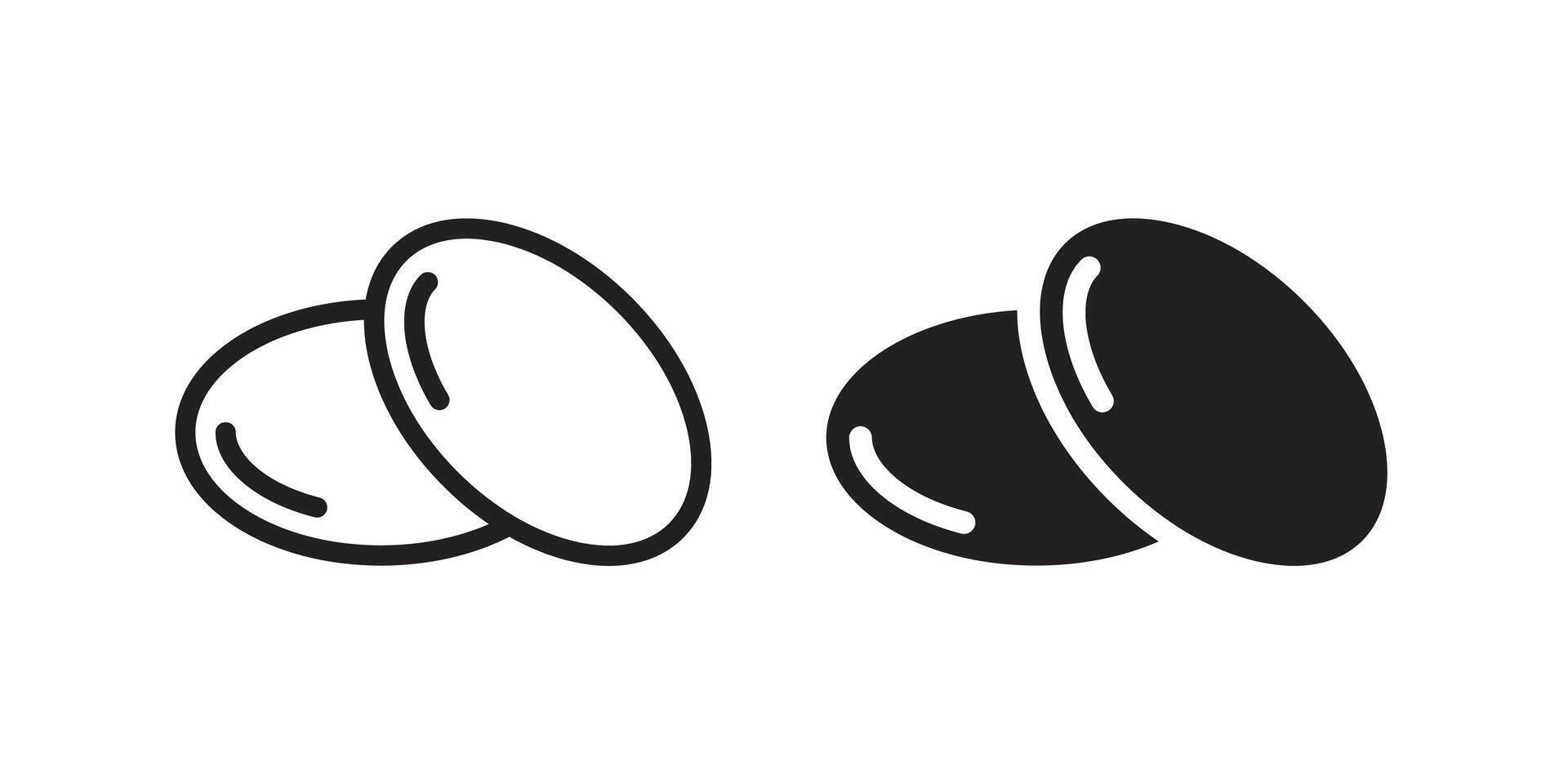 Pills icon in black white line flat style vector