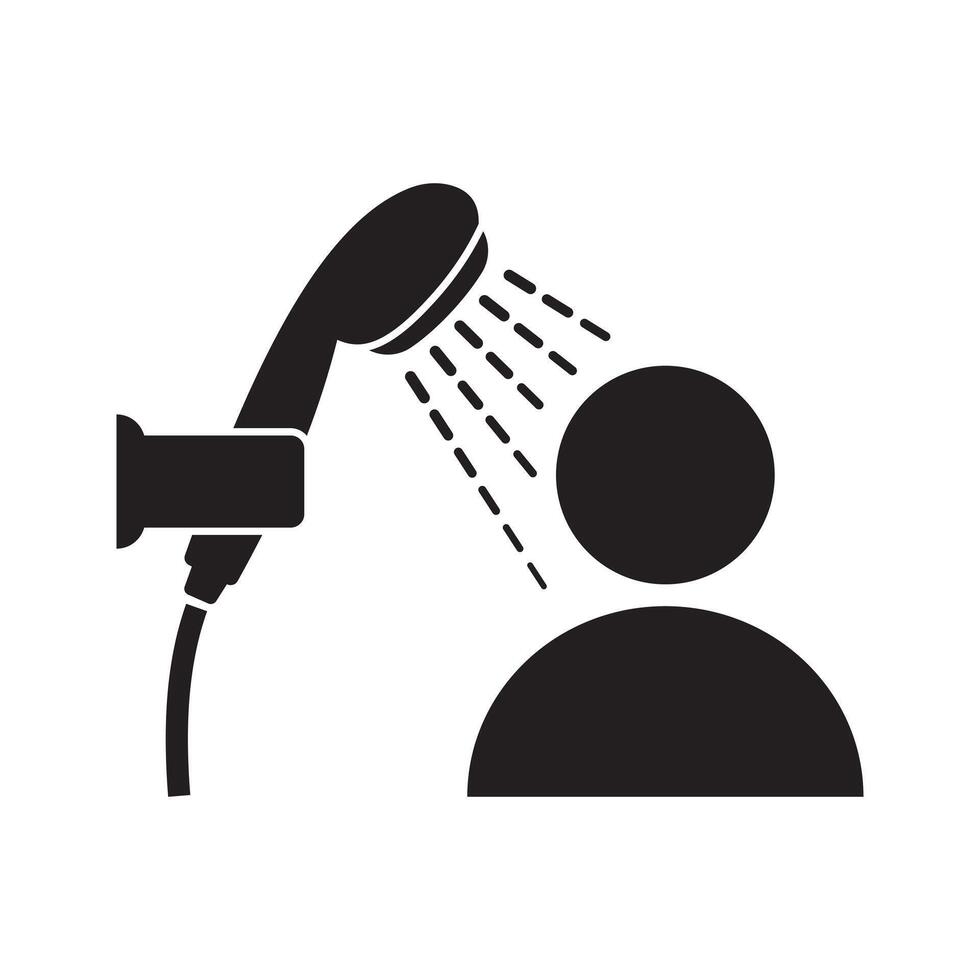 icon depicting person taking a shower bath vector