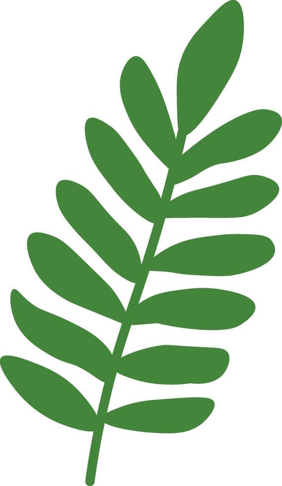 Clean Tropical Leaf Motifs in Green vector