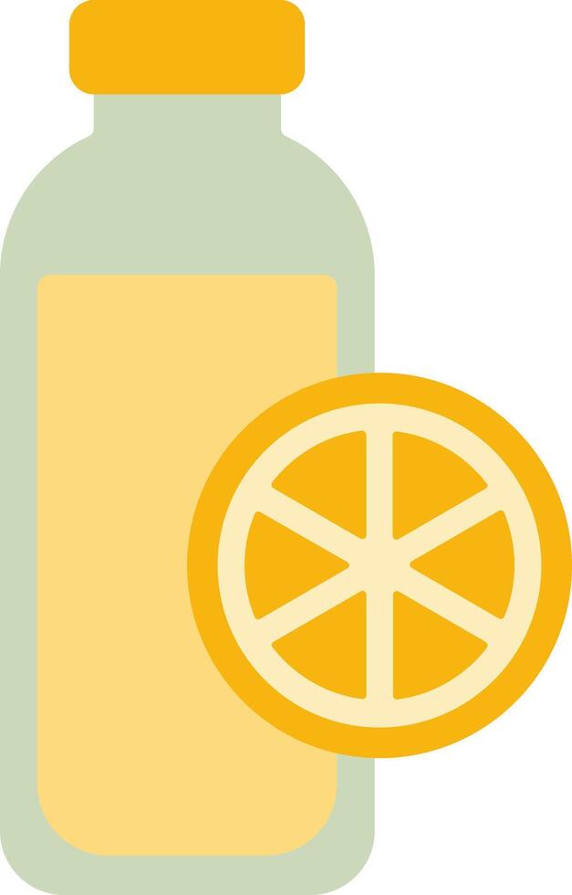 Stylized Flat Lemon Beverage with Garnish Touch vector