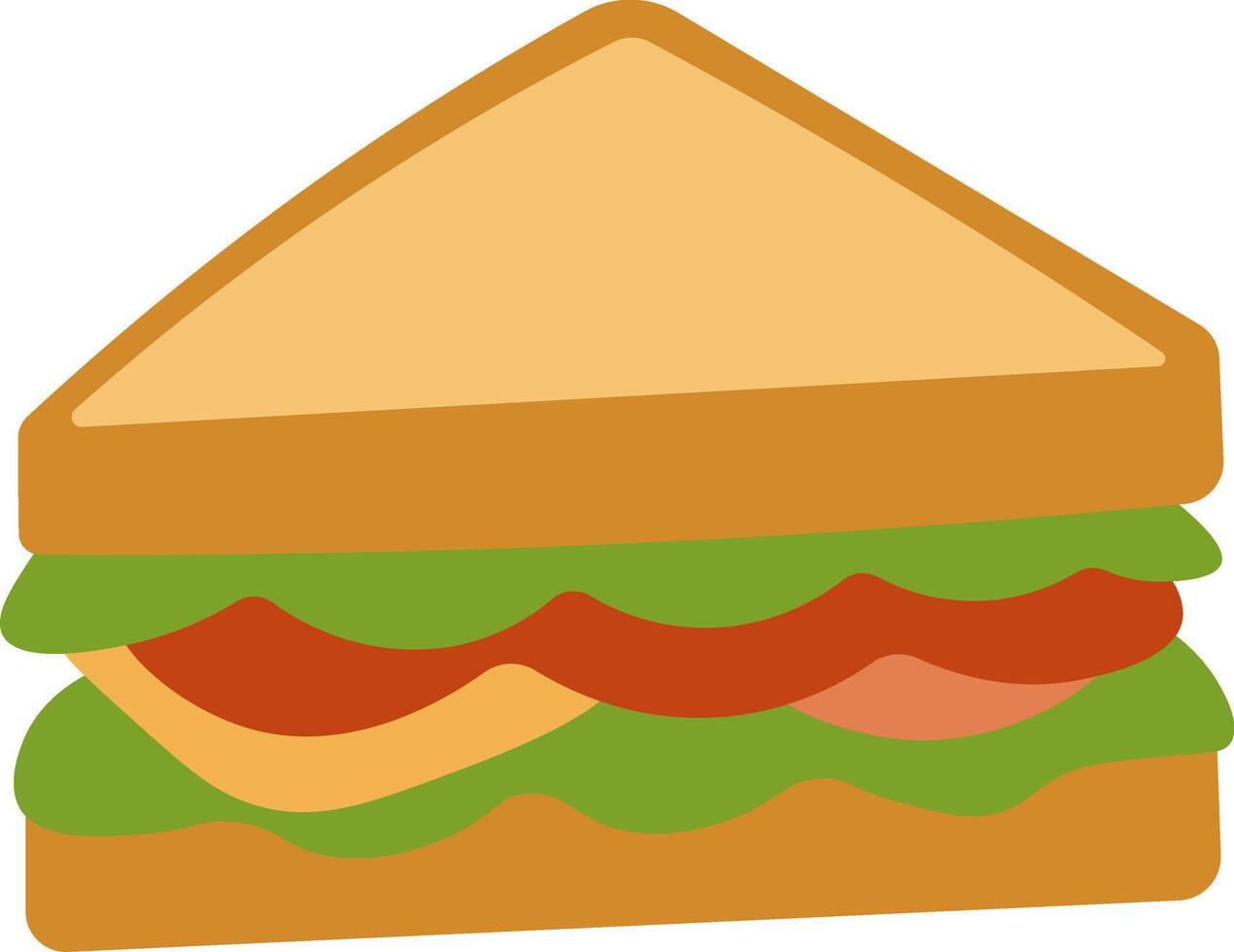 Flat Style Sandwich Illustration with Toppings vector