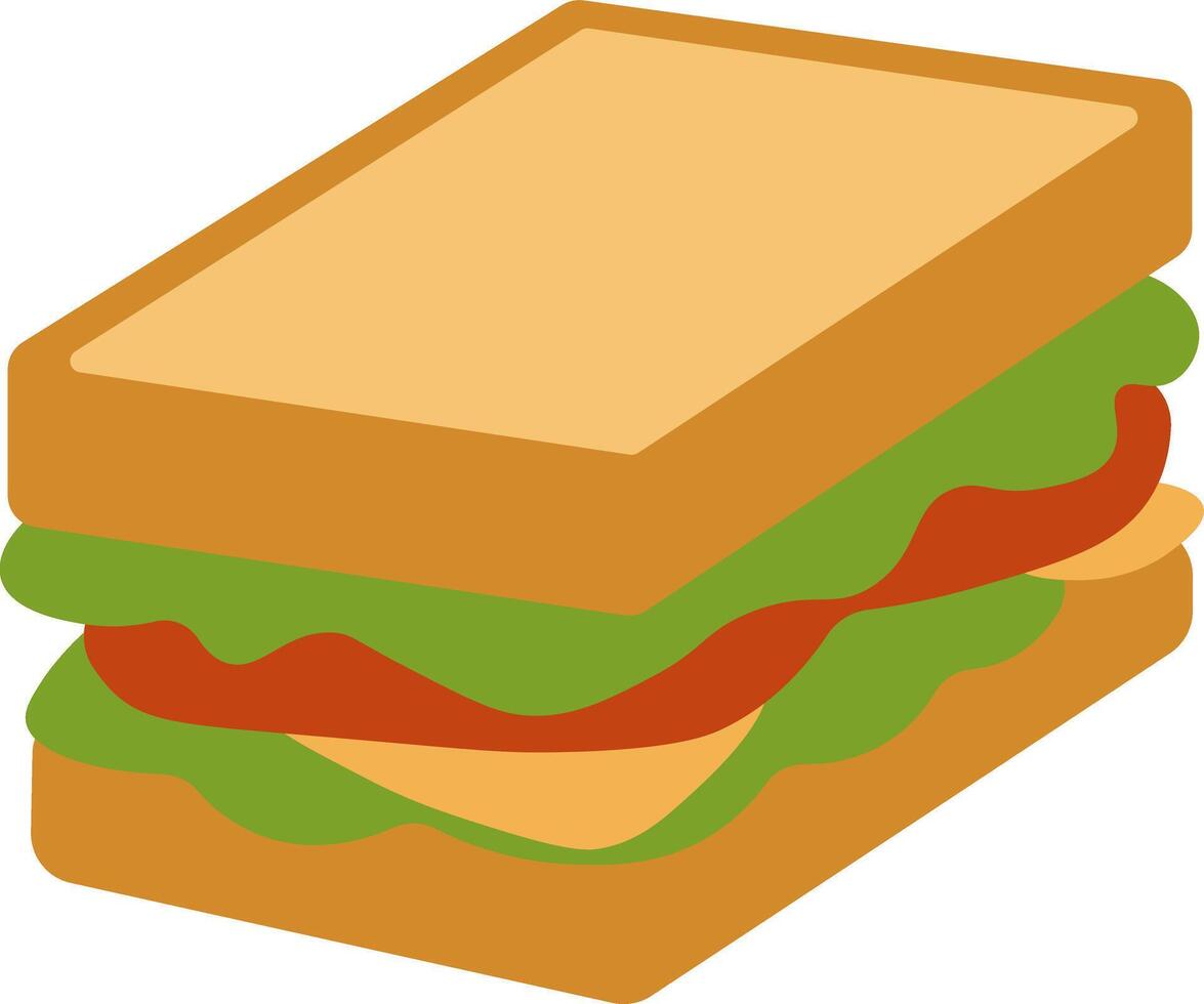Flat Style Depiction of a Sandwich with Extras vector