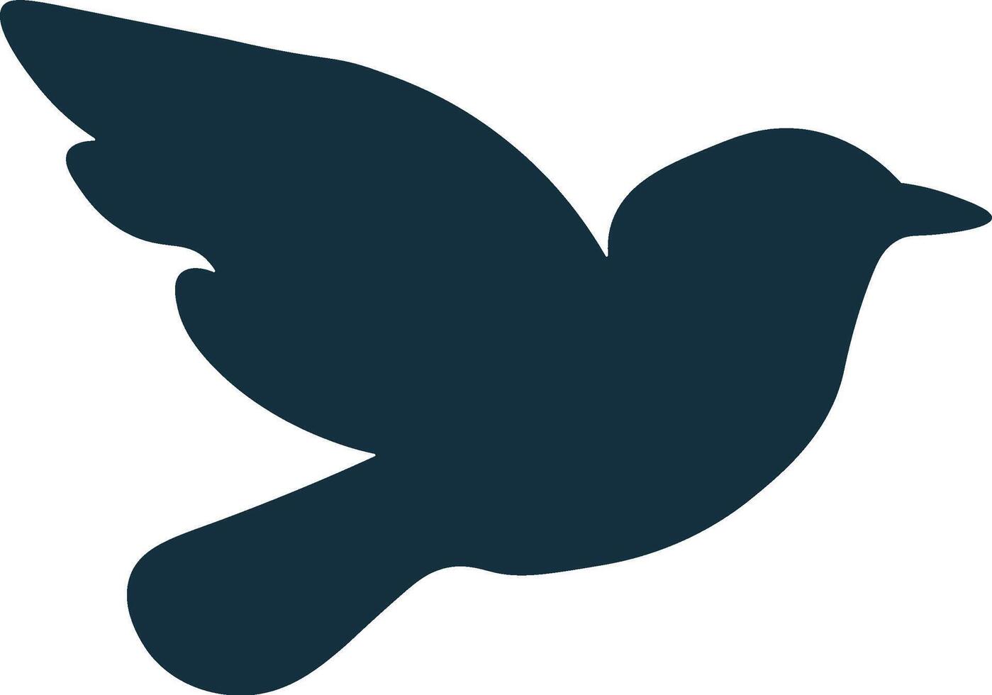 Black Filled Flying Bird Icon vector