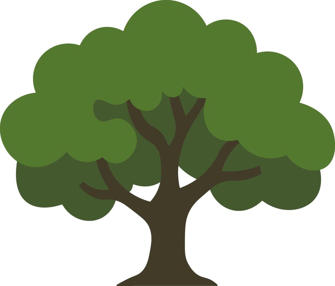 Flat Natural Element Showcasing an Oak Tree vector