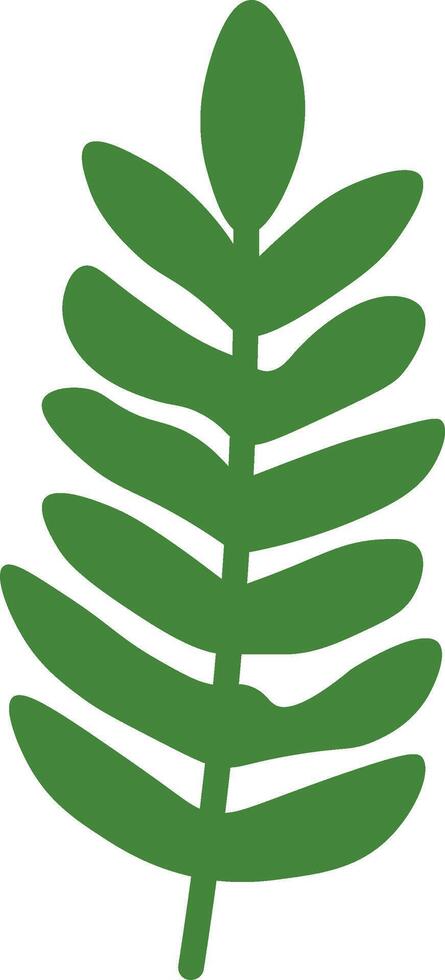 Green Botanical Leaves in Flat Design vector