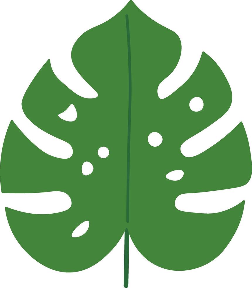 Flat Palm and Monstera Leaf Elements vector