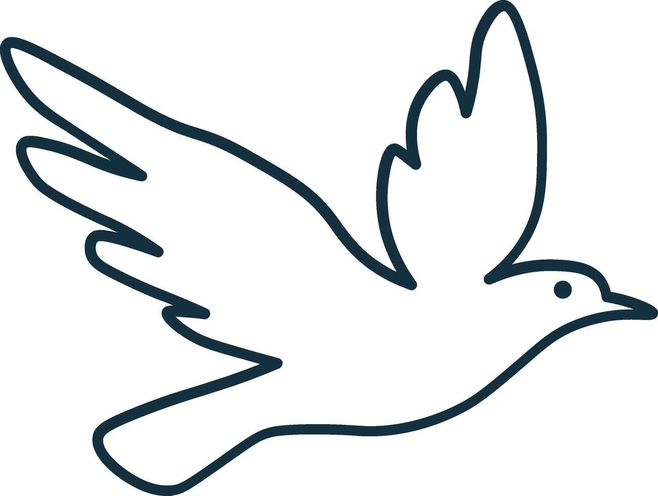 Sketched Silhouette of a Soaring Bird vector