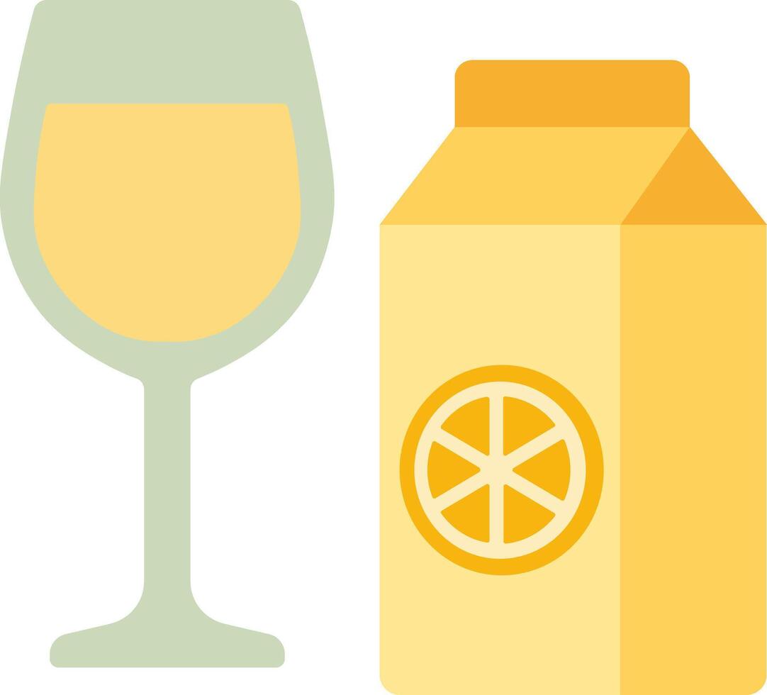 Flat Style Lemon Drink with Slice Garnish vector