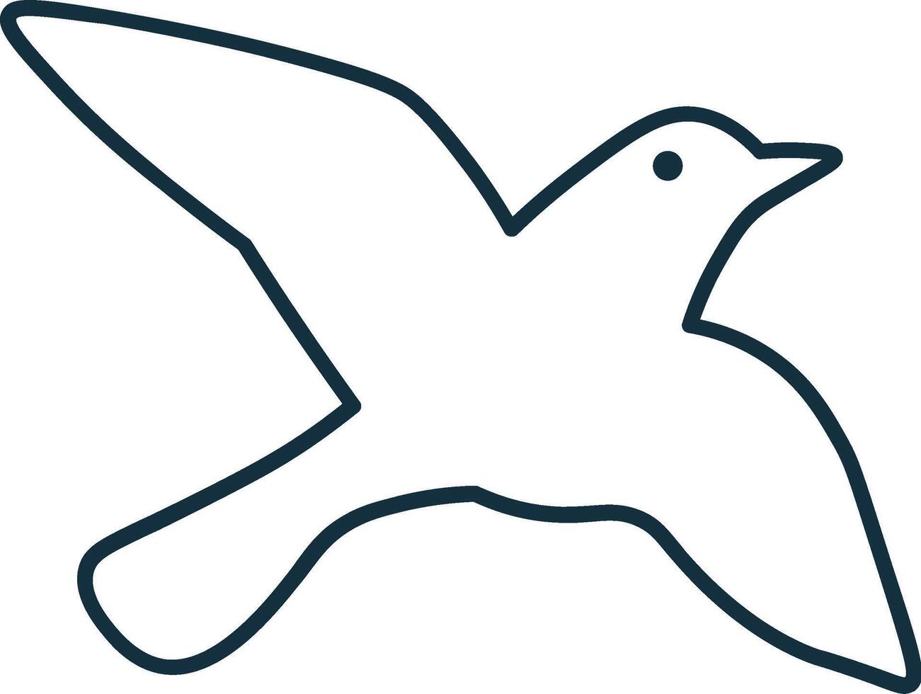 Minimal Flying Bird in Sketch Lines vector