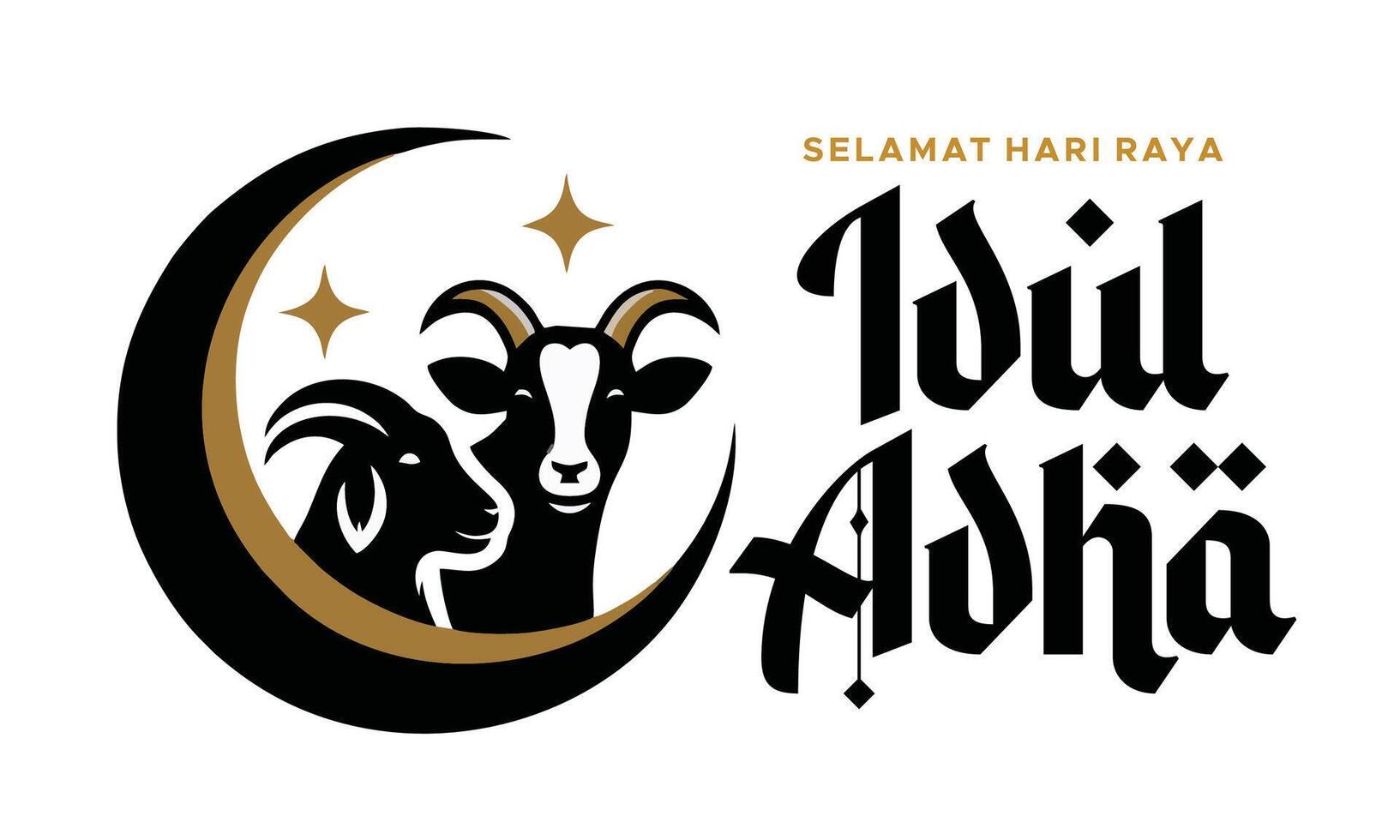 The logo for a goat and a moon vector