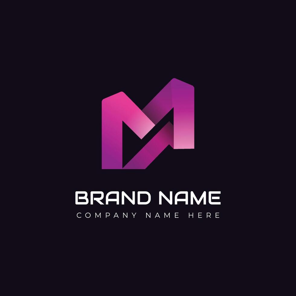 M gradient Letter logo vector