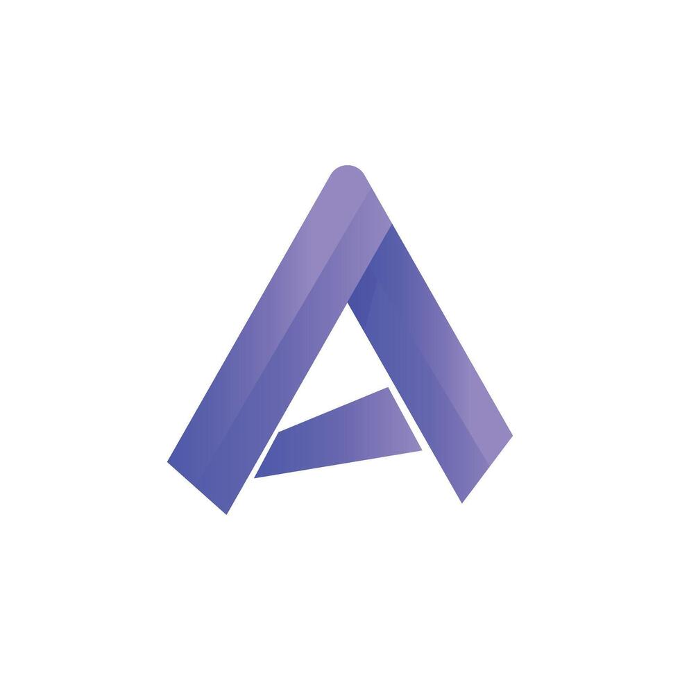 Letter A gradient Minimal Logo vector