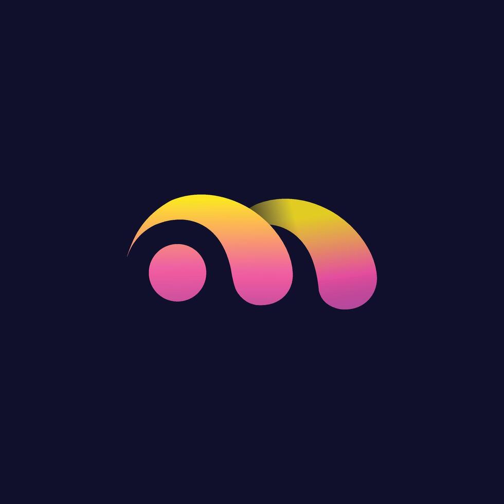 M modern minimalist gradient Letter logo vector