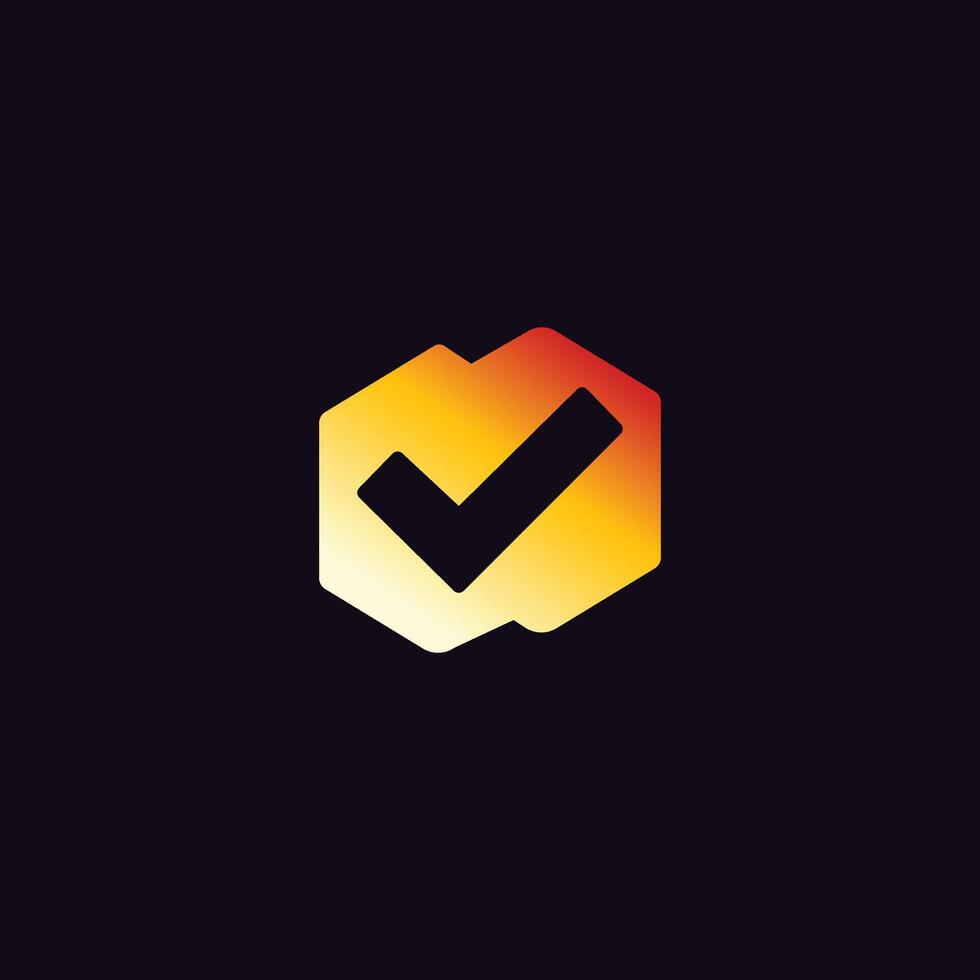 Check mark with N logo design vector