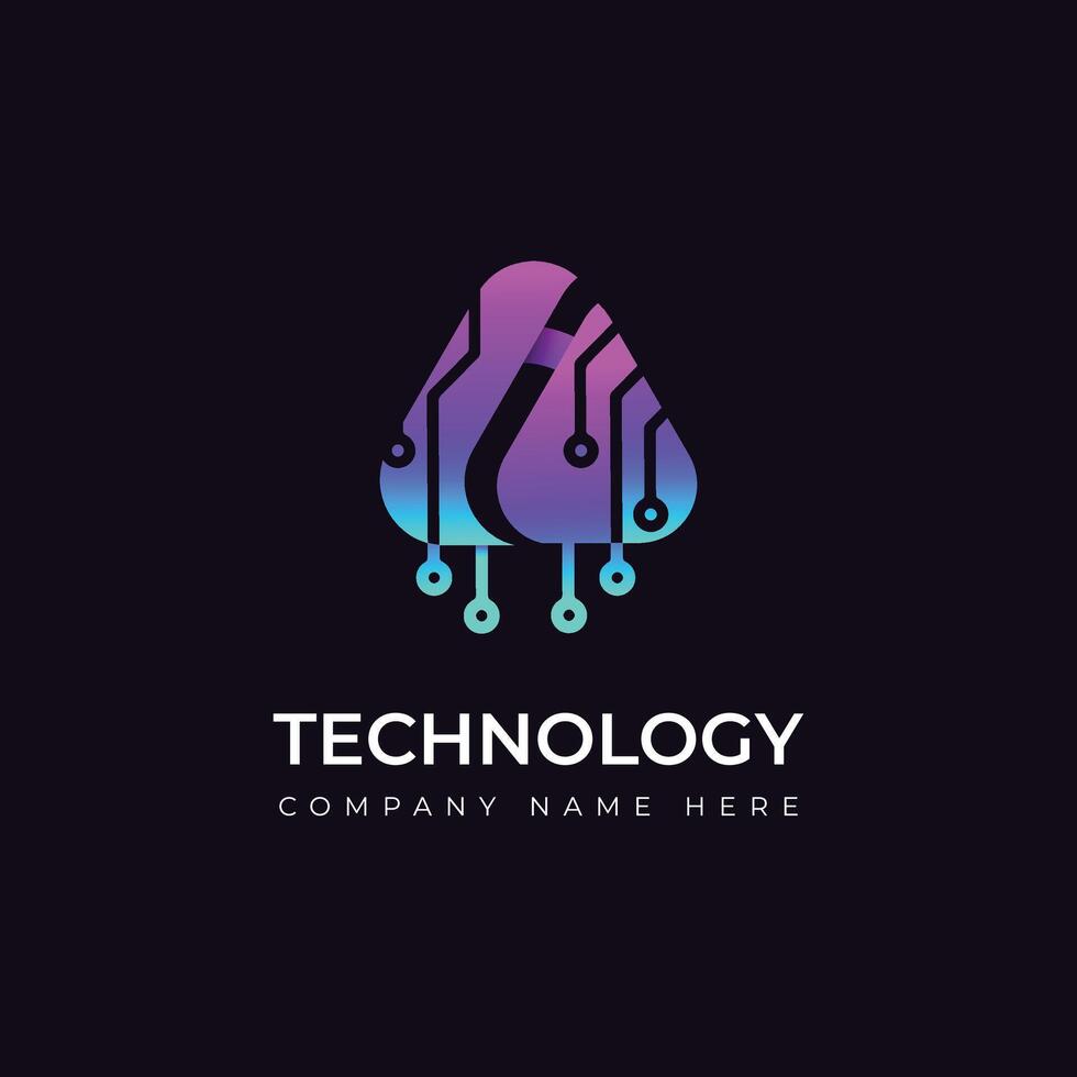 Minimal tech gradient A Letter logo vector