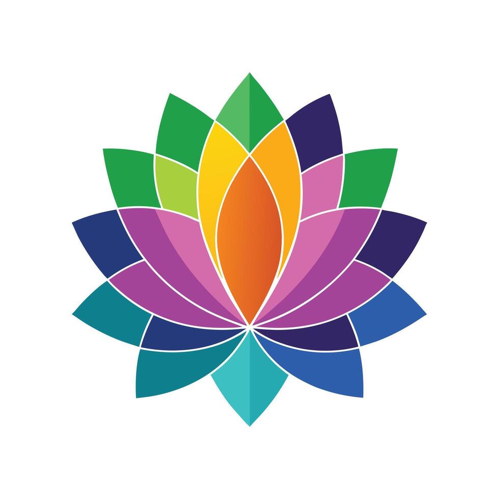 Colorful Geometric Lotus Flower Illustration vector
