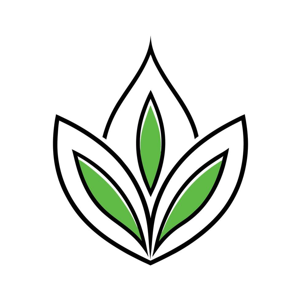 Stylized Floral Emblem on White Background vector