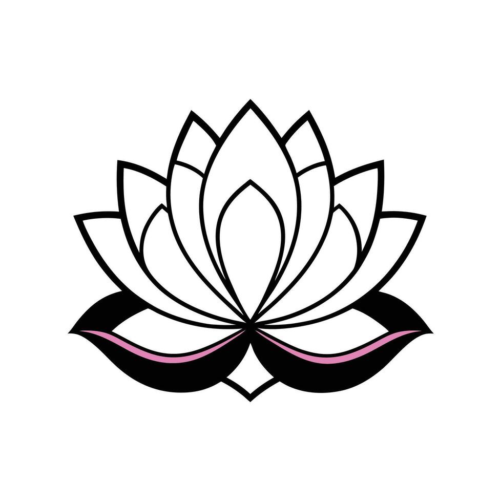 Lotus Flower in Black and White vector