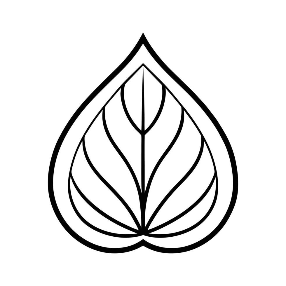 Simple Leaf Outline for Botanical and Ecological Designs vector