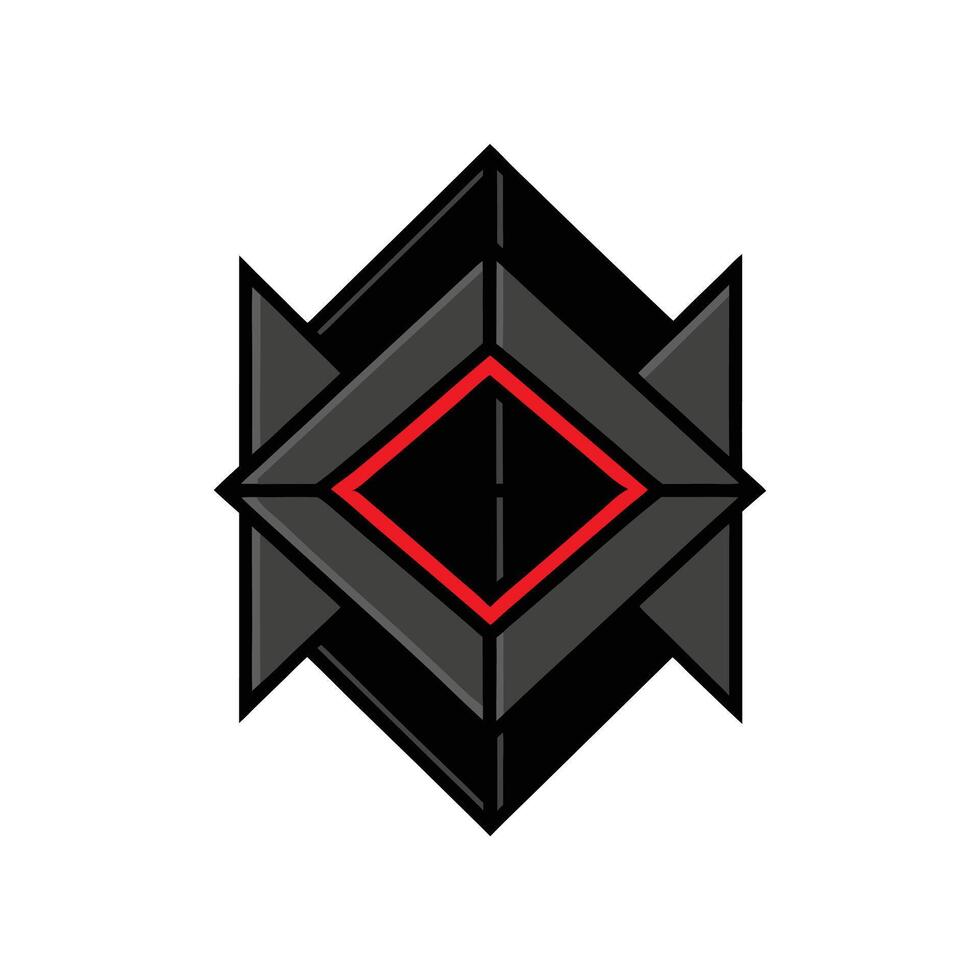 Abstract Geometric Design with Red and Black Elements vector