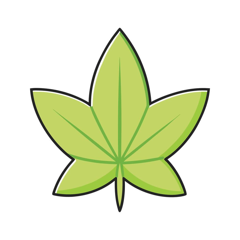 Cartoon Maple Leaf Icon on White Background vector