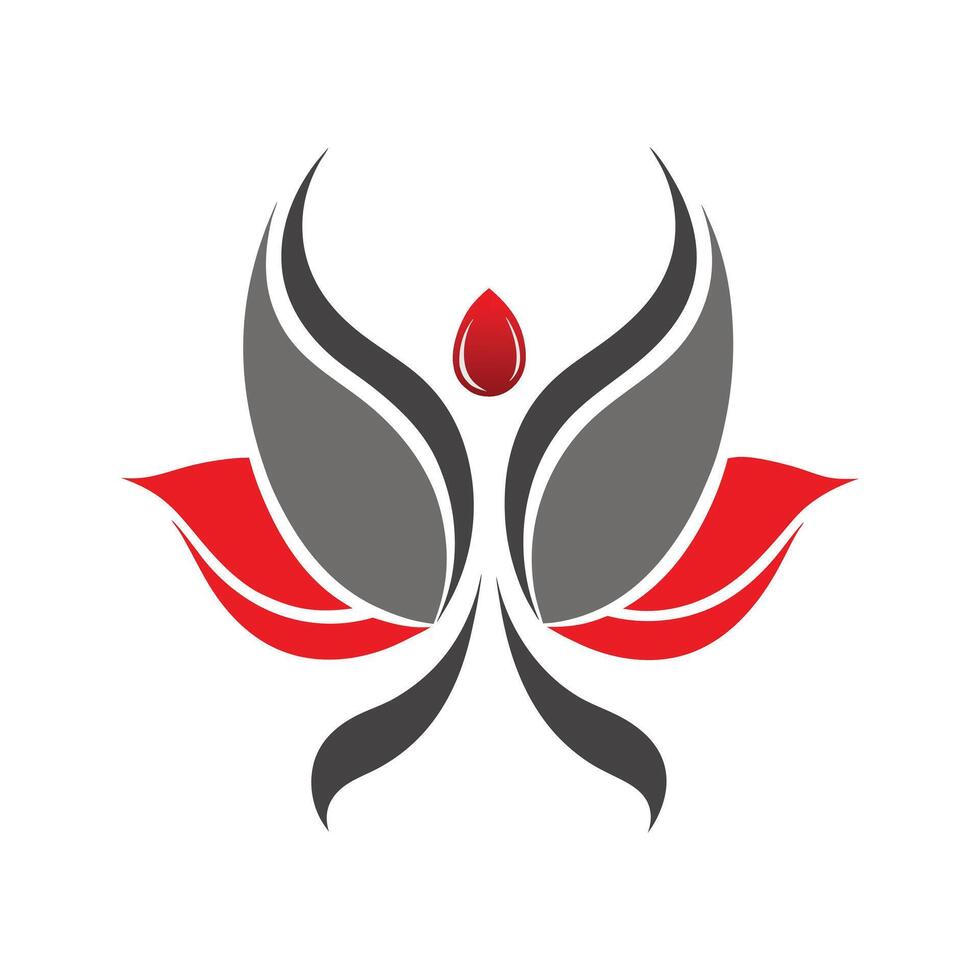Abstract Lotus with Wings vector