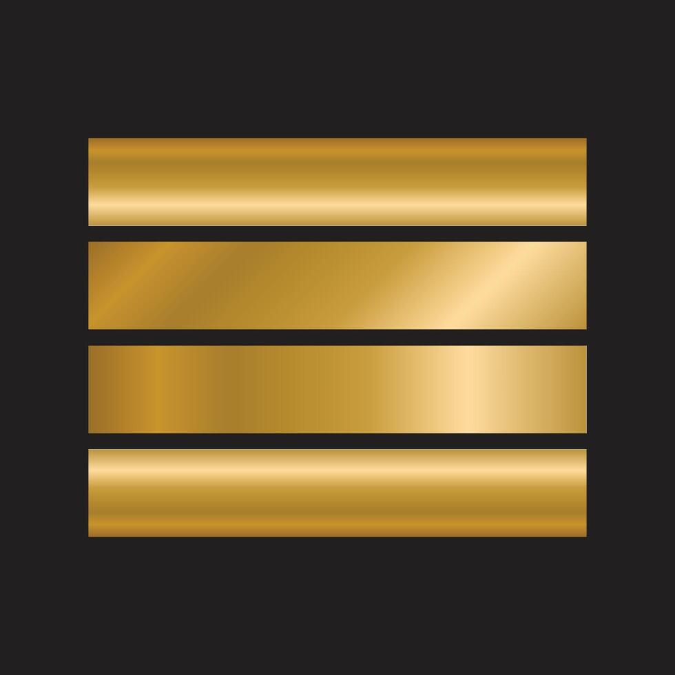 Four Golden Bars on a Black Backdrop vector