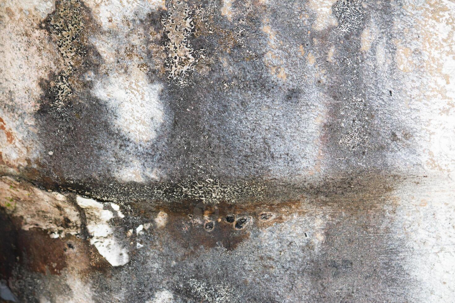 Weathered wall surface with stains and mold photo