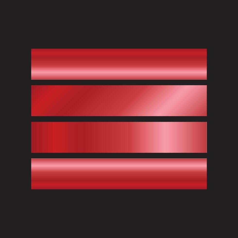 Four horizontal red stripes with gradient effect vector