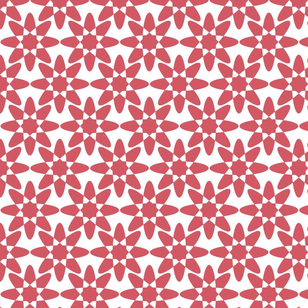 Geometric Floral Motif in Red vector
