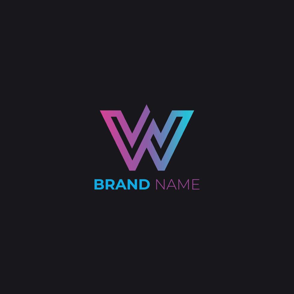 W Lettermark Logo Design in Gradient Colors vector
