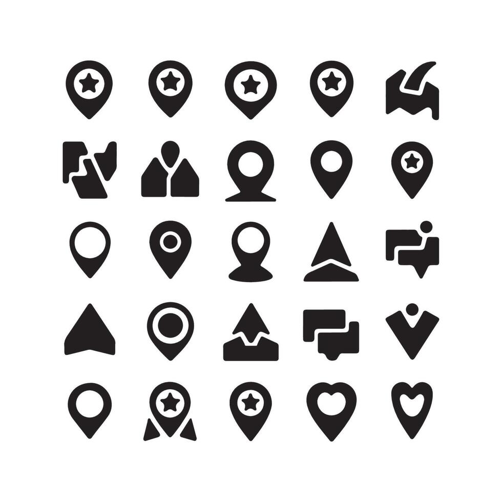 Collection of Location Pins and Map Markers vector
