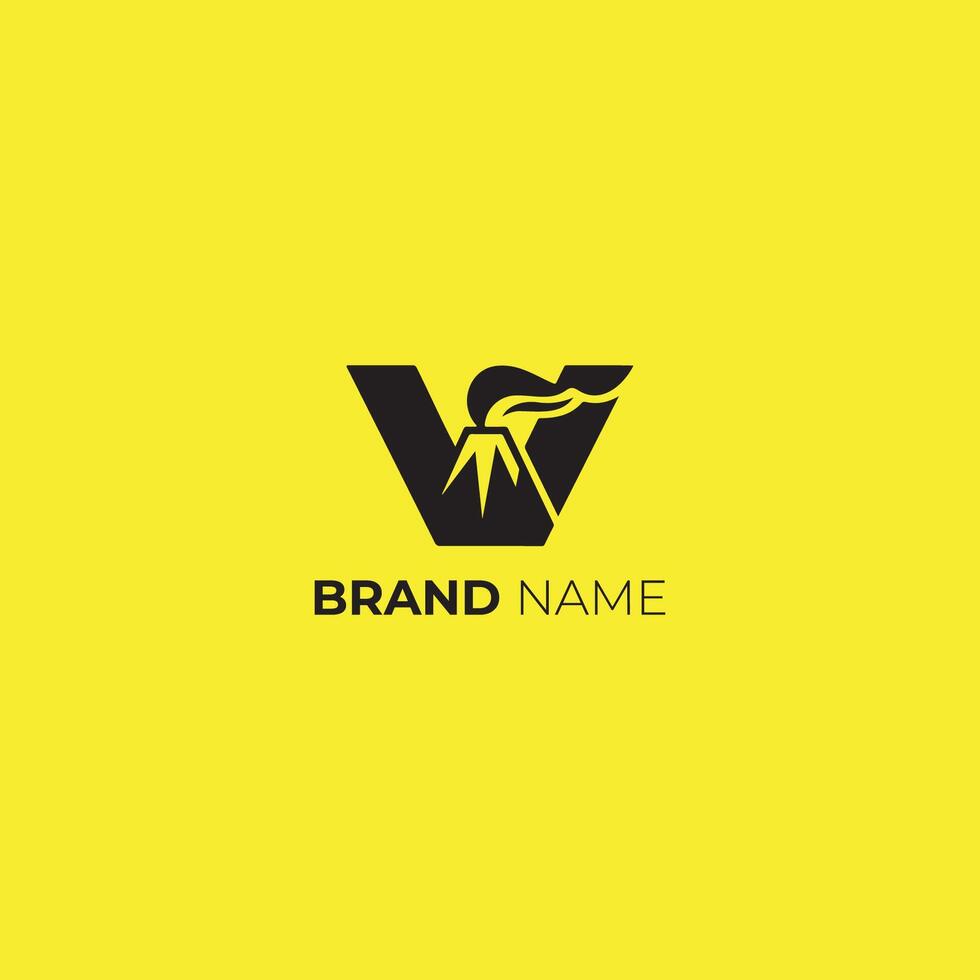 Volcanic Eruption Logo with Letter V vector