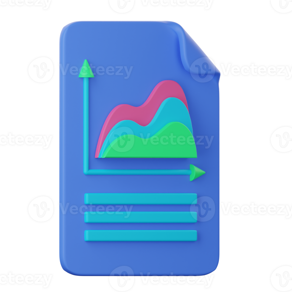 A blue file folder with a graph on it png