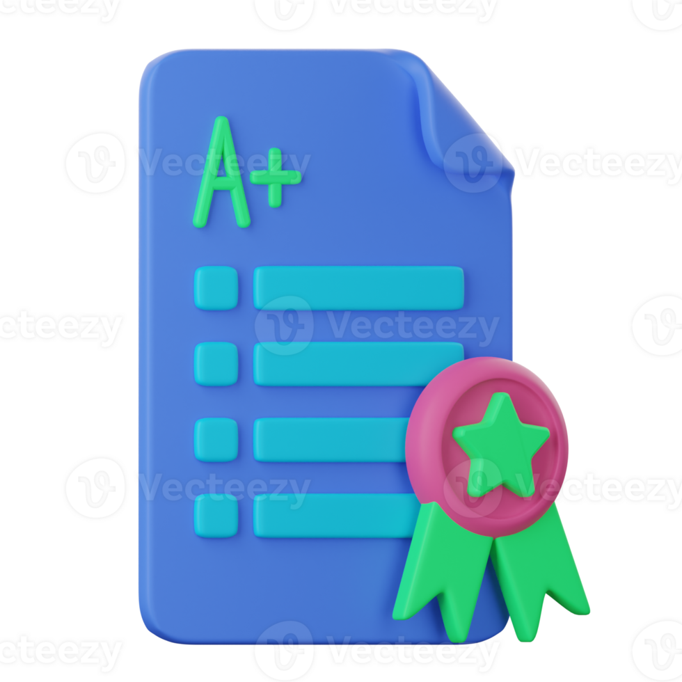 A certificate icon with a star and ribbon png