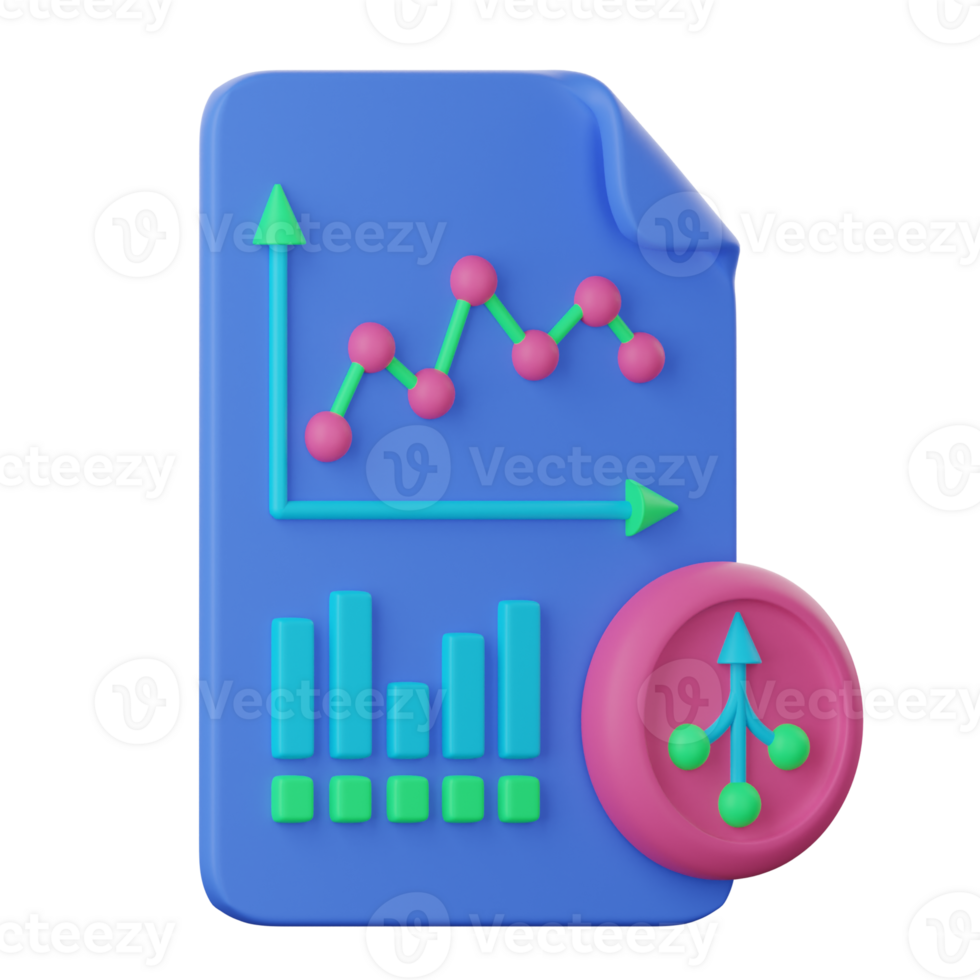 A file with a graph and an arrow pointing up png