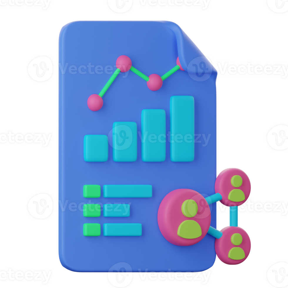 A blue document with a graph and people png